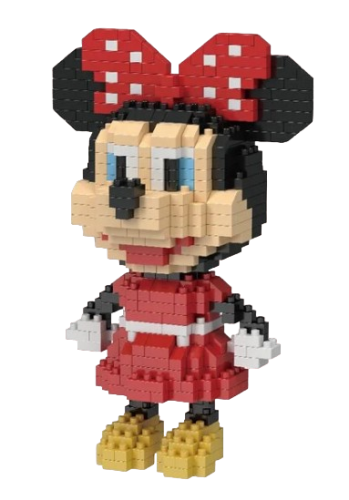 Minnie Mouse Motiv Bausteine 488 Stück - Mini Blocks - Micro Block Set mit Sammelbox