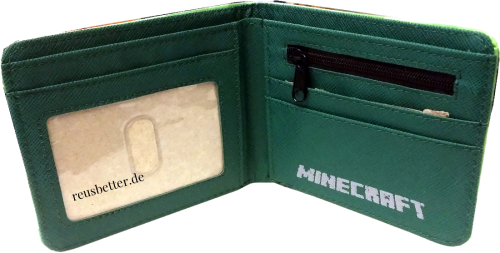 Motiv Minecraft -Pixelblock -Portmonee - Klapp-Geldbörse - 2 Motive zur Auswahl