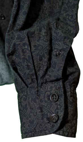 Männer Hemd - Herren Hemd Große Größe, Schwarz mit Muster, XXL SMOG