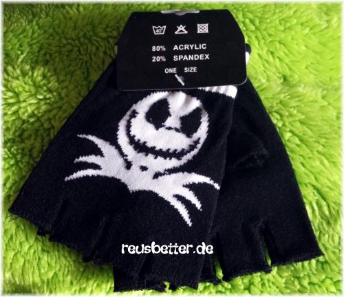 Nightmare Before Christmas シ Fingerlose Handschuhe シJack mit Kragen