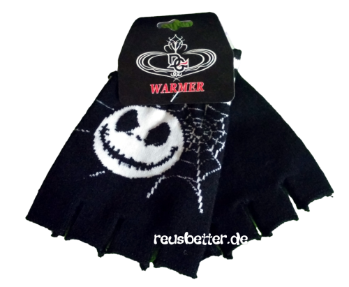 Jack Skellington シ Fingerlose Handschuhe mit Spinnennetz Design