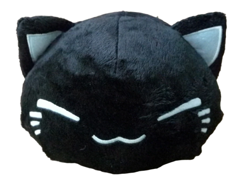 Nemuneko Kawaii Maneki Neko Kissen Schwarz Süße Plüsch Schlafende Katze  Furyu 28cm
