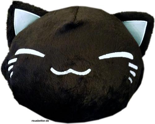 Nemuneko Kawaii Maneki Neko Kissen Schwarz Süße Plüsch Schlafende Katze  Furyu 28cm