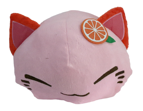 Maneki Neko Kissen Nemuneko Süße Plüsch Schlafende Katze Furyu Rosa Orange