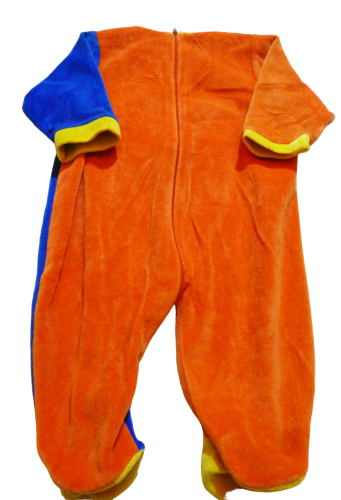 Nicki Strampler Größe 50/56 Orange Blau mit Elefanten Applikation