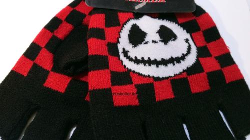 Nightmare Before Christmas Handschuhe Rot-Schwarz Karo