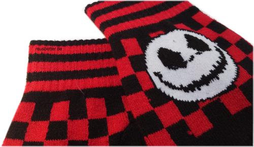 Nightmare Before Christmas Handschuhe Rot-Schwarz Karo