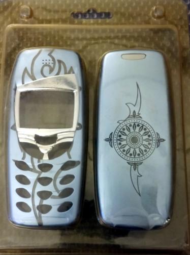 Nokia 3350 AL Handyhülle  ☛ Handy Cover ☛ Tribal Metallic Blue