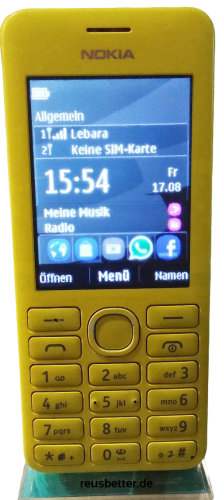 NOKIA ASHA 220 DUAL SIM Handy | Zitronen GELB | 2.4 Zoll | 2.0 MP | 4 GB microSD |  ohne Vertrag