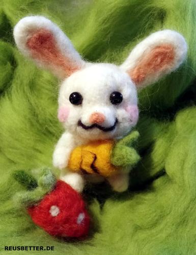Osterhasen Set Deko Kawaii | Unikat Handgefilzt | Merinowolle