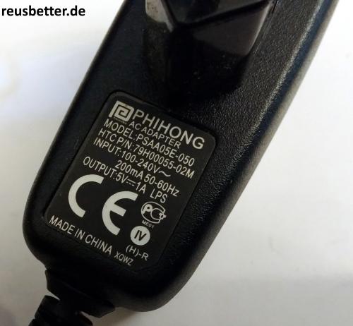 Phihong AC Adpater PSAA05E-050 ✪ 5V-1A ✪ HTC