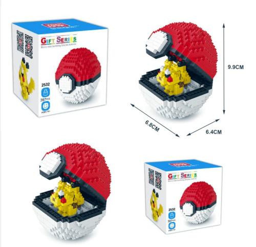 Pokeball Pikachu Diamond Blocks mit Box | Pokemon