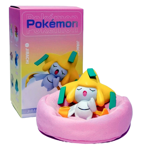 Pokémon Schlaf Figur Jirachi  im Set mit Sammelbox