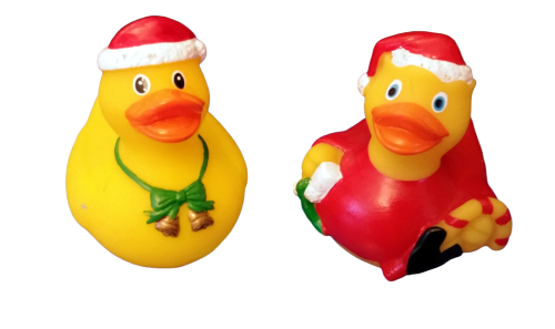 Weihnacht*s Quietscheentchen Set Badeente Weihnachtsmütze