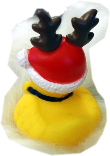Weihnacht*s Quietscheentchen Badeente Weihnachtsmütze Elch