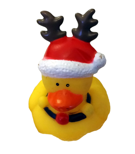 Weihnacht*s Quietscheentchen Badeente Weihnachtsmütze Elch