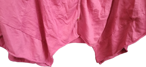 Rainbow Crinkle Zipfel Damen Bluse | Gr. 48–50 Altrosa