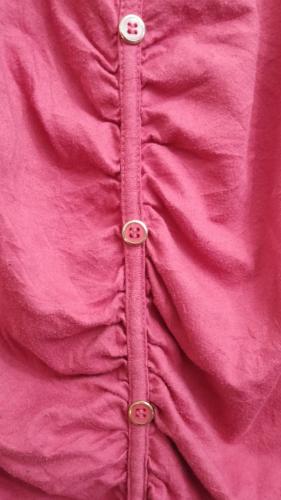 Rainbow Crinkle Zipfel Damen Bluse | Gr. 48–50 Altrosa