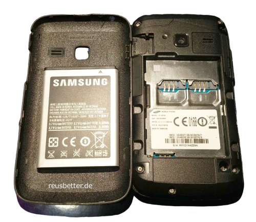 Samsung Galaxy Y Duos GT-S6102 Smartphone | 3,1 Zoll | 3,2 MP Kamera | Dual Sim | Schwarz | Simlock Frei