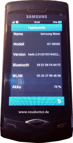 Samsung Wave GT-S8500 Smartphone 3.3 Zoll 5 MP Metallic Schwarz Simlock Frei
