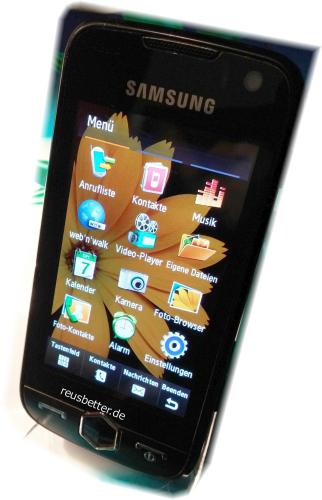 Samsung Jet GT-S8000 Smartphone | Rose Schwarz | 5 Megapixel | 3,1 Zoll | Simlock Frei