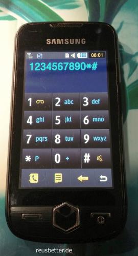 Samsung Jet GT-S8000 Smartphone | Rose Schwarz | 5 Megapixel | 3,1 Zoll | Simlock Frei