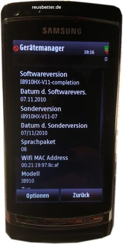 Samsung Omnia HD GT-I8910 Smartphone | 8GB |  8MP | 3.7 Zoll