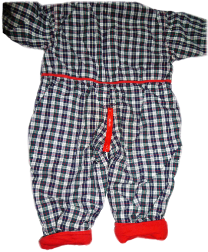 Kleinkinder Baby Schneeanzug Karo Schwarz Weiß mit Rot Gr. 80