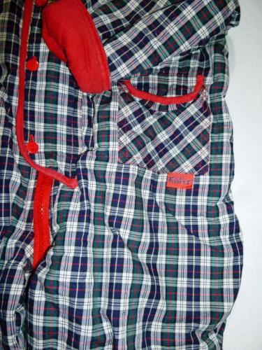 Kleinkinder Baby Schneeanzug Karo Schwarz Weiß mit Rot Gr. 80