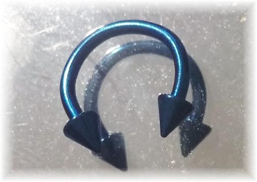 CIRCULAR BARBELL Metall Blau Eloxiert 1.2 18G