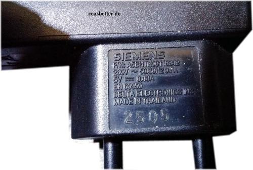 Siemens D5BHTN00137771 ☛ Netzteil Ladekabel ☛ 5V/620mA