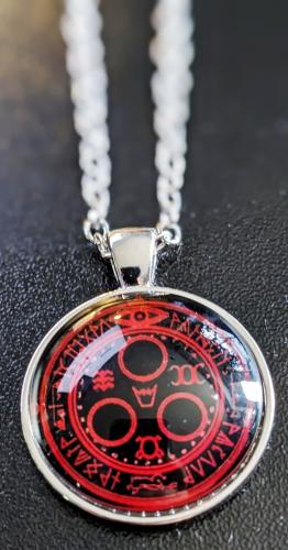 Silent Hill Logo Kette Rot Silber Glas Cabochon