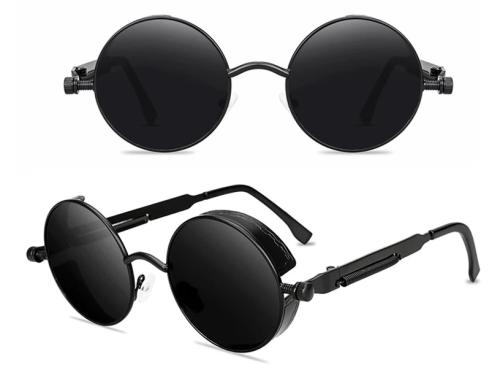 Steampunk Sonnenbrille Retro Gohtic Google Metall Schwarz