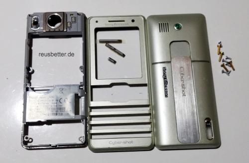 Sony Ericsson CyberShot K770i Handy Ersatz Cover - Komplett Gehäuse Silber