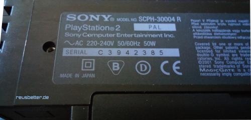 Sony PlayStation 2 Original | Schwarz | Spielekonsole | PAL - SCPH 3004 R | Zubehör
