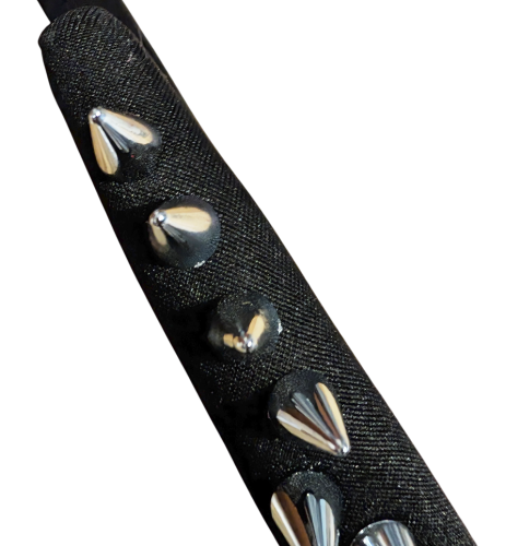 Gothic Industrial Haarreif Schwarz-Silber – Spike Design zwei Reihig