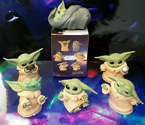 Star Wars Yoda 3D Metall Anhänger SET Grogu Sammel Figur Boba Fett