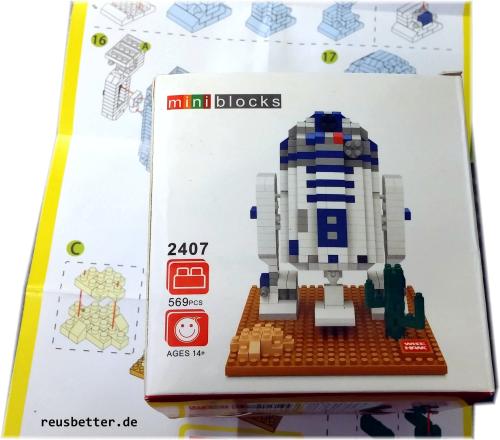 Star Wars R2D2 | Mini Blocks | 2407 St. mit Grundplatte und Box