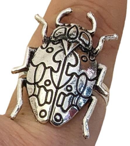 Steampunk Ring verstellbar Käfer Antik Silber Modeschmuck