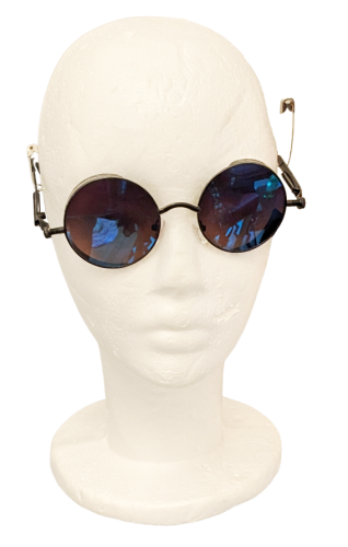 Steampunk Sonnenbrille Blaue Gläser Retro Gohtic Google Metall Brille