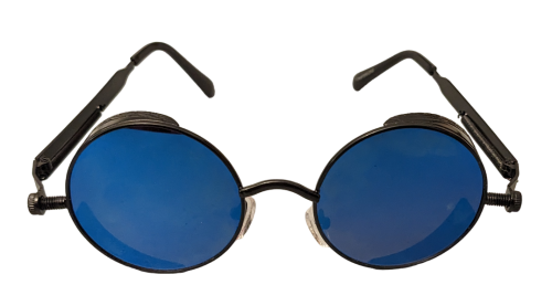 Steampunk Sonnenbrille Blaue Gläser Retro Gohtic Google Metall Brille