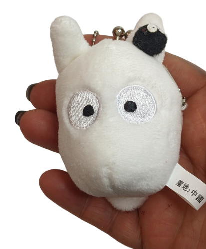 Totoro Ghost weiß mit Russmännchen Plüsch Geldbörse mit Anhänger Studio Ghibli
