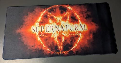 Supernatural Pentagramm Flammenkreis Schreibtisch Unterlage Mauspad