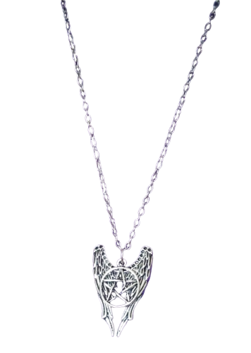 Supernatural Kette Pentagramm mit Flügel Castiel Winchester Kette Silber
