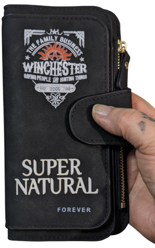 Supernatural Winchester Damen Wildleder Portemonnaie Schwarz