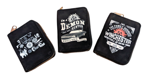 Supernatural Winchester Wildleder Kartenhalter Schwarz