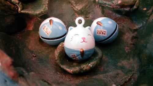 Süße Katze Nemuneko Glöckchen Cartoon Anhänger Schelle Handyanhänger Blau