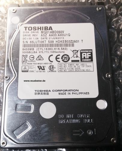 Toshiba 500 GB SATA MQ01ABD050V  500GB 2.5 Zoll