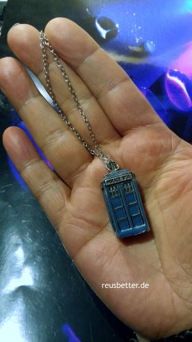 Tardis Police Box Doctor Who Tardis 3D Halskette oder Taschenanhänger Metall