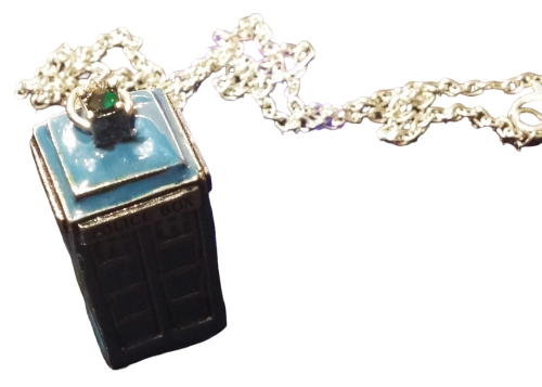 Tardis Police Box Doctor Who Tardis 3D Halskette oder Taschenanhänger Metall
